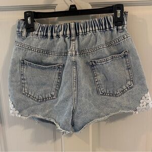 Maternity Shorts with Floral Lace Detail